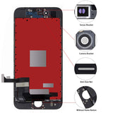 Screen Replacement Black for iPhone 8 Plus (5.5 Inch Black), 3D Touch LCD Screen Digitizer Replacement Frame Display Assembly Set with Repair Tool Kit (Black)