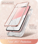iPhone Xs Case, iPhone X Case,[Built-in Screen Protector] i-Blason [Cosmo] Full-Body Glitter Bumper Case for iPhone Xs 5.8 Inch 2018 Release (Marble)