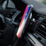 Maxjoy Wireless Car Charger iPhone X Magnetic Case Set,3- in-1 Air Vent Mount Magnetic Car Charger, 360 Degree Rotation Strong Magnetic Mount Holder with Phone Receiver Case for iPhone X, Gray Case