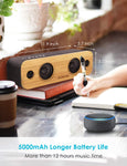 AOMAIS Life Bluetooth Speakers, 30W Loud Wood Home/Outdoor Wireless Speaker,2 Woofer&2 Tweeters for Super Bass Stereo Sound,66 Ft Bluetooth V4.2 and 12H Playtime, 3 EQ Modes [Classic, Surround, Party]