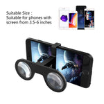 Updated VeeR Mini VR Goggles - Foldable Virtual Reality 3D Viewer Glasses with HD Lens for Android and iOS Smartphones, Black