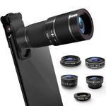 Phone Camera Lens Kit, 6 in 1 Cell Phone Camera Lens with 18X Zoom Telephoto Lens/Fisheye/Wide Angle& Macro Lens(Screwed Together)/Teleconverter/CPL, Compatible iPhone, Samsung & More