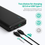RAVPower USB C Battery Pack 20100 Portable Charger with QC 3.0 Qualcomm Quick Charge 3.0, 20100mAh Input & Output Type C Power Bank for Nintendo Switch, iPhone, 12-inch MacBook, Galaxy and More