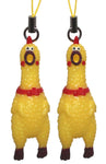 Lucore Mini 2" Squawking Chicken Phone Charm - 2 Pcs