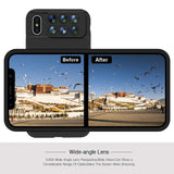 iPhone Xs Max Lens, 6 in 1 Dual Phone Camera Lens Kit [ 180 Degree Fisheye, 0.65X Super Wide Angle, 10X/20X Macro, 2X Zoom Telescope Lens ] with Phone Protective Case Cover for Apple iPhone Xs Max