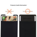 SINJIMORU Credit Card Holder for Back of Phone, Stick on Wallet Functioning as Phone Card Holder, Phone Card Wallet, iPhone Card Holder/Credit Card Case for Cell Phone. Sinji Pouch Flap, Black.