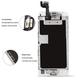 Screen Replacement for iPhone 6s Plus White LCD Display & Touch Screen Digitizer Replacement with Frame Spare Parts (Home Button，Front Camera, Sensor Flex, Earpiece Speaker) + Repair Tools (5.5'')