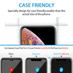 Marge Plus Compatible with iPhone Xs Max Screen Protector, （3 Packs +1 Clear Case） 0.25mm Tempered Glass Screen Protector Anti-Scratch Case Friendly 2.5 D Curved Edge 6.5 Inch with 99% Touch Accurate