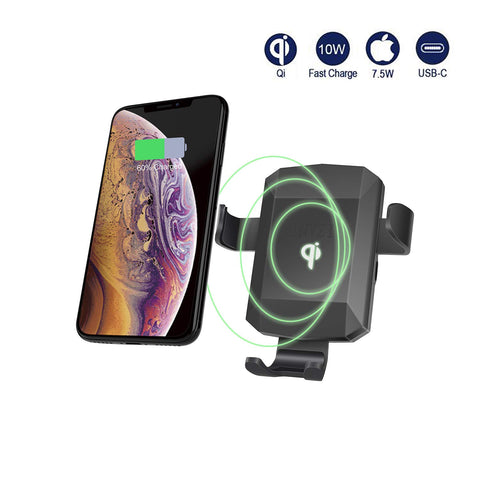Qi Certified Fast Wireless Car Charger Mount, Automatic Gravity 10W Qi Fast Charging Car Phone Holder Air Vent Compatible for iPhone XS/MAX/XR/X/8/8+, Samsung Galaxy 9/S9/S9+/S8/S8+