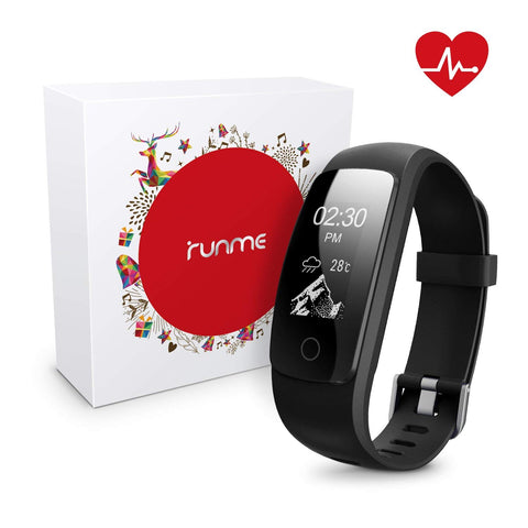 runme Fitness Tracker with Heart Rate Monitor, Activity Tracker Smart Watch with Sleep Monitor, IP67 Water Resistant Walking Pedometer with Call/SMS Remind for iOS/Android, Gift Edition