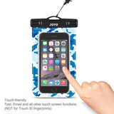 JOTO Universal Waterproof Pouch Cellphone Dry Bag Case for iPhone Xs Max XR XS X 8 7 6S Plus, Samsung Galaxy S9/S9 +/S8/S8 +/Note 8 6 5 4, Pixel 3 XL Pixel 3 2 HTC LG Sony Moto up to 6.0" -Blue Camo