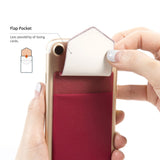SINJIMORU Credit Card Holder for Back of Phone, Stick on Wallet Functioning as Phone Card Holder, Phone Card Wallet, iPhone Card Holder/Credit Card Case for Cell Phone. Sinji Pouch Flap, Black.
