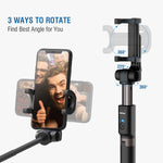 Mpow Upgraded Selfie Stick Bluetooth, 2-in-1 Extendable Selfie Stick Tripod with Wireless Remote Shutter for iPhoneXS/XR/X/8/8P/7/7P/6s/6, Galaxy S9/S8/S7/S6/Note 9/8, Huawei and More(Black)