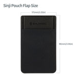 SINJIMORU Credit Card Holder for Back of Phone, Stick on Wallet Functioning as Phone Card Holder, Phone Card Wallet, iPhone Card Holder/Credit Card Case for Cell Phone. Sinji Pouch Flap, Black.