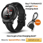 Smart Watch TicWatch E2, Wear OS by Google Fitness smartwatch, 5 ATM Waterproof and Swim-Ready, Compatible with iPhone and Android- Shadow