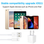iPhone Charger, MFi Certified 2-Pack Charging Cable and USB Wall Adapter Plug Block Compatible iPhone X/8/8 Plus/7/7 Plus/6/6S/6 Plus/5S/SE/Mini/Air/Max/Cases