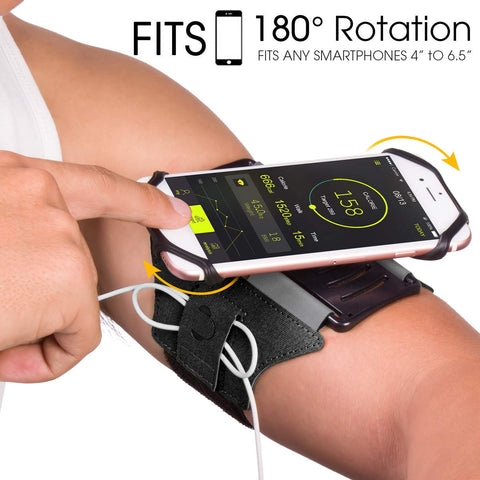 VUP Running Armband for iPhone X/ iPhone 8 Plus/ 8/ 7 Plus/ 6 Plus/ 6, Galaxy S8/ S8 Plus/ S7 Edge, Note 8 5, Google Pixel, 180° Rotatable with Key Holder Phone Armband for Hiking Biking Walking