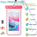 Universal Waterproof Phone Pouch, Large Phone Waterproof Case Underwater Dry Bag for iPhone X,Xs XR XS MAX, 8, 7, 6 Plus, SE, Galaxy S9+ S8+ S7 S6 LG with Case,Soft TPU Pouch for all Home Button, Pink