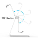 Adjustable Cell Phone Stand, OMOTON Aluminum Desktop Cellphone Stand with Anti-Slip Base and Convenient Charging Port, Fits All Smart Phones, Silver
