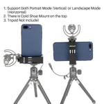 Ulanzi ST-02S Newest Aluminum Phone Tripod Mount w Cold Shoe Mount, Support Vertical and Horizontal, Universal Metal Adjustable Clamp for iPhone XS Xs Max X 8 7 Plus Samsung Huawei Android Smartphones
