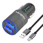 Meagoes Fast Car Charger, Compatible Samsung Galaxy S7 Edge / S7 / S7 Active / S6 Edge / S6 / S5 / S4, Note 5/4, with Rapid Micro USB Charge Cable, Quick Charge 3.0 and 3A Charging Port Car Adapter