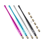 ELZO Capacitive Stylus Pens Premium Metal Slim Combo 4 Pcs with 6 Replacement Nanofiber Tips for Touch Screen Tablets Asus/Surface/Samsung/iPhone/iPad/LG and More (Black, Silver, Light Blue&Rose Red)