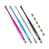 ELZO Capacitive Stylus Pens Premium Metal Slim Combo 4 Pcs with 6 Replacement Nanofiber Tips for Touch Screen Tablets Asus/Surface/Samsung/iPhone/iPad/LG and More (Black, Silver, Light Blue&Rose Red)