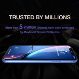 Maxboost Screen Protector Compatible with Apple iPhone XR (6.1 inch) (Clear, 3 Packs) 0.25mm iPhone XR Tempered Glass Screen Protector with Advanced HD Clarity Touch Accurate Work with Most Cases