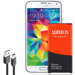 SUNZOS Galaxy S5 Battery, 3200mAh Li-ion Replacement Battery for Galaxy S5 [ I9600, G900F, G900V (Verizon), G900T (T-Mobile), G900A (AT&T),G900P(Sprint)] [3 Years Warranty]