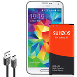 SUNZOS Galaxy S5 Battery, 3200mAh Li-ion Replacement Battery for Galaxy S5 [ I9600, G900F, G900V (Verizon), G900T (T-Mobile), G900A (AT&T),G900P(Sprint)] [3 Years Warranty]