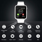 Smart Watch Bluetooth Fitness Tracker Qidoou Android iOS Compatible Smartwatch of SIM SD Card Slot, Waterproof Pedometer Sleep Calorie Monitor Call/Message Music Clock for Men Women Kids (White)
