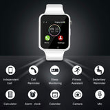 Smart Watch Bluetooth Fitness Tracker Qidoou Android iOS Compatible Smartwatch of SIM SD Card Slot, Waterproof Pedometer Sleep Calorie Monitor Call/Message Music Clock for Men Women Kids (White)