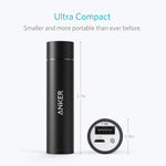 Anker PowerCore+ Mini, 3350mAh Lipstick-Sized Portable Charger (Premium Aluminum Power Bank), One of The Most Compact External Batteries, Compatible with iPhone Xs/XR, Android Smartphones and More