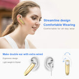 Bluetooth Earpiece- Wireless Bluetooth Headset Noise Cancelling with Mic 24Hrs Talktime Hands-Free 1440Hrs Standby Time Headphones Compatible with iOS/Android Smart Phones, Driver Trucker, Gold