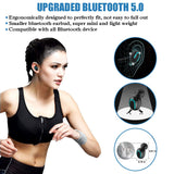 Eleproof Bluetooth Earpiece, Bluetooth 5.0 Wireless Earbud 100-Hour Playing Time Mini Single Bluetooth Earbud with Portable Charging Case Invisible Car Bluetooth Headset for Hands-free Calls (One Pcs)