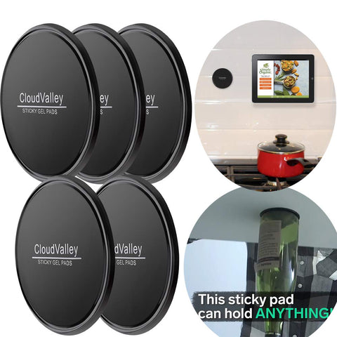CloudValley Sticky Gel Pads - Gripping Pad [5 Pack], Multifunctional Sticky Cell Pad, Non-Slip mats Holds Cell Phones, Coins, Golf Cart, Boating, Speakers