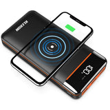 Wireless Portable Charger 25000mAh Power Bank with Digital Display LCD Screen Battery Pack with Three Outputs&Dual Inputs Huge Capacity Backup Battery Compatible Android Phones,Tablet and More