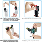 Phone Camera Lens, SEVENKA 6 in 1 Cell Phone Lens Kit with 18X Telescope Lens, Fisheye, Macro, Wide Angle, Kaleidoscope, CPL Lens, Tripod and Shutter for iPhone X XS Max 8 7 6 Plus Samsung Android