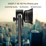 Phone Camera Lens Pro - ANGFLY 4K HD 2 in 1 Aspherical Wide Angle Lens & Super Macro Lens,Clip-On Cell Phone Camera Lenses Compatible with iPhone,Android,Samsung Mobile Phones and Tablets