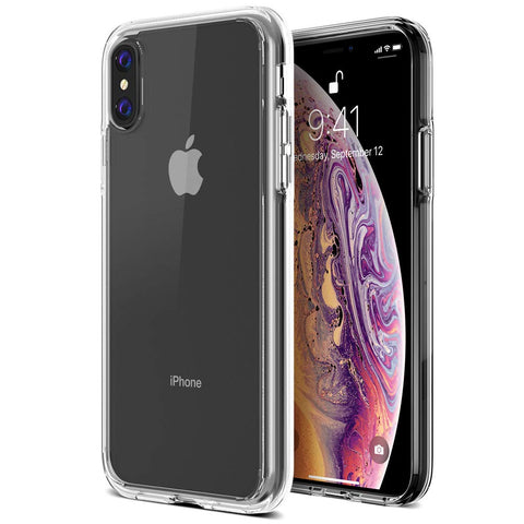 Trianium Clarium Case Designed for Apple iPhone Xs MAX Case (2018 6.5" Display ONLY) Reinforced Corner TPU Cushion and Hybrid Rigid Clear Back Plate Protection Covers [Enhanced Hand Grip] - Clear