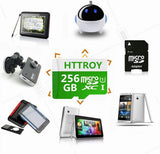 HTTROY 256GB Micro SD SDXC High Speed Class 10 Transfer Speeds Action Cameras, Phones, Tablets PCs