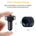 Comsoon Bluetooth FM Transmitter for Car, [Compact Design] Wireless Radio Receiver Adapter Kit with Hands-Free Calling, Dual USB Charger 5V/2.4A & 1A, Support TF/SD Card, USB Disk
