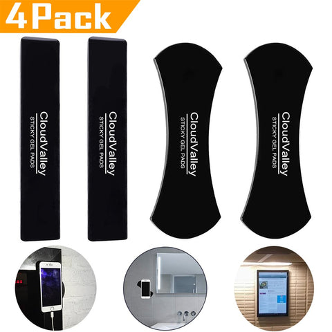 Sticky Gel Pads, CloudValley Nano Rubber Pads, Sticky Cell Pads, Sticky Phone Holder for Car, Car Mount Anti-Slip Stick to Anywhere [4 Pack]