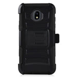 Z-GEN - Galaxy J3 2018 J3 Star/Achieve/Aura/Orbit, Sol3, Express Prime 3, Amp Prime 3, J3 V J3V 3rd Gen J337 - Holster Belt Clip Stand Case for Samsung + Tempered Glass Screen Protector - CV1 Black