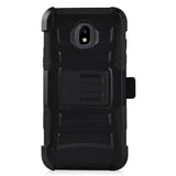 Z-GEN - Galaxy J3 2018 J3 Star/Achieve/Aura/Orbit, Sol3, Express Prime 3, Amp Prime 3, J3 V J3V 3rd Gen J337 - Holster Belt Clip Stand Case for Samsung + Tempered Glass Screen Protector - CV1 Black