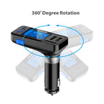 【Upgraded】 Perbeat Wireless in-Car Bluetooth FM Transmitter USB Car Charger Radio Adapter Audio Receiver Stereo Music Car Kit Hands Free Call with Micro SD/TF Card Slot, Dual USB Charging Port