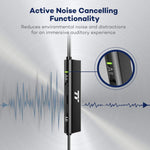 TaoTronics Active Noise Cancelling Headphones, Wired Earbuds in Ear Stereo Awareness Monitor Earphones with Microphone and Remote (15 Hours Playtime, 3.5mm Jack, Premium Aluminum Matte Black)