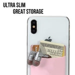 3 Pack Adhesive Phone Card Holder, BAIMAHUI Stretchy Credit Card Stick on Wallet Pocket Sleeve Compatible with iPhone, Samsung, Most Android Smart Phones (Black Gray Pink)