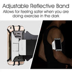 VUP Cell Phone Armband for Workout Biking Walking for iPhone X 8 Plus 8 7 Plus 7 6 Plus 6 6S, Galaxy S8 S7 S5, Google Pixel, Adjustable Reflective Band Running Armand with Key Holder(Silver)