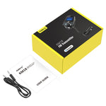 Nulaxy Bluetooth Car FM Transmitter Audio Adapter Receiver Wireless Handsfree Voltmeter Car Kit TF Card AUX 1.44 Display - KM18 Golden